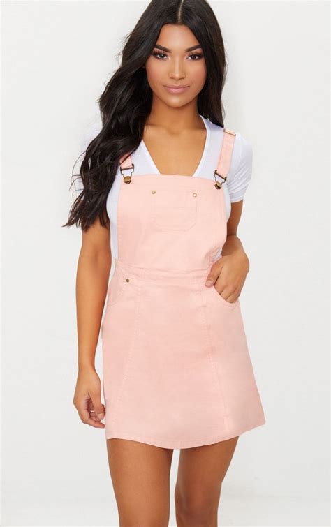 Baby Pink Denim Pinafore Dressbe The Absolute Queen Of Layering This