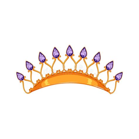 Diamond Tiara Crown Cartoon Vector Illustration Stock Illustration