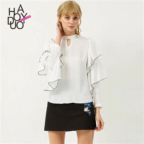 Spring Western Style Fashion Loose Hollow Out Long Butterfly Sleeve Sml