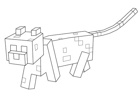 Dibujos de Minecraft Gato para Colorear, Pintar e Imprimir