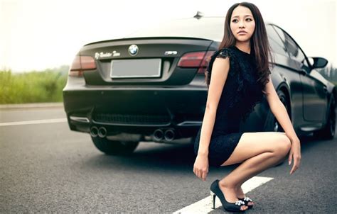 Wallpaper Auto Look Girls Bmw Asian Beautiful Girl Sitting On The