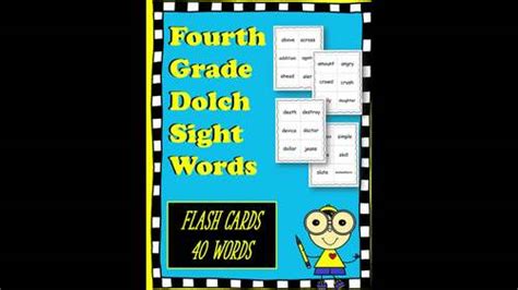 Fourth Grade Sight Word Flash Cards By Special Education Depot Tpt