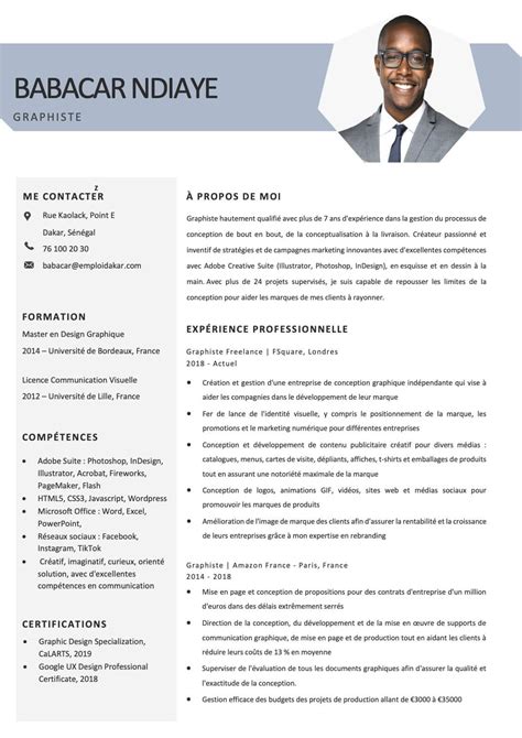 Exemple De Cv Graphiste à Télécharger Gratuitement