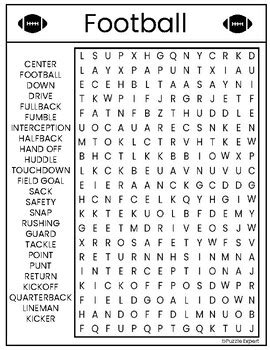 Football Word Search Puzzle And Social Activity By Puzzle Expert