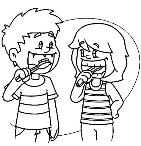 Brush Teeth Coloring Page Coloring Pages