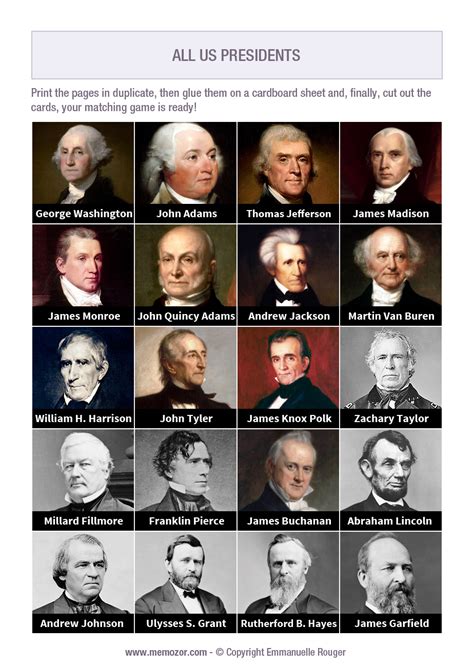 list of u s presidents in order printable the digital collections of the library of congress