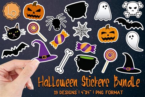19 Printable Halloween Stickers Bundle