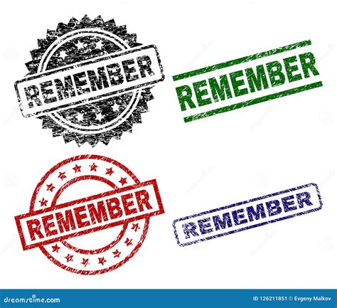 Grunge Textured Remember Stamp Seals Stock Vector Illustration Of