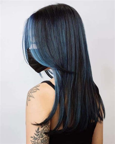 40 Best Blue Highlights On Black Hair Ideas 2022 Updated Hair Color