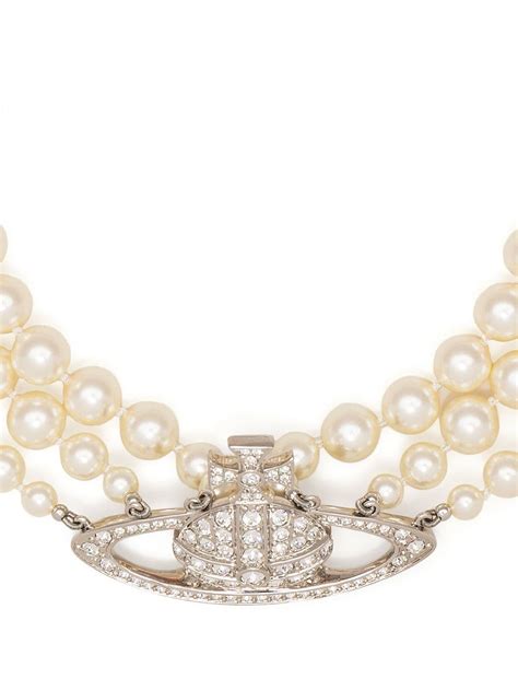 Vivienne Westwood Orb Pearl Detail Necklace Farfetch