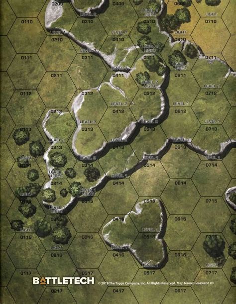 Battletech Grasslands Desert 3 Paper Full Color Double Sided Map 18 X