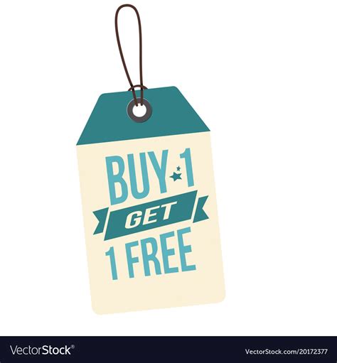 Price Tag Buy 1 Get 1 Free Image Royalty Free Vector Image