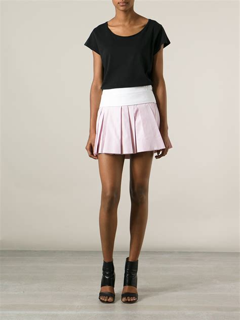 Alexander Wang Pleated Mini Skirt In Pink Lyst