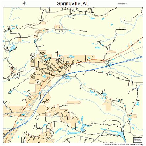 Springville Alabama Street Map 0172600