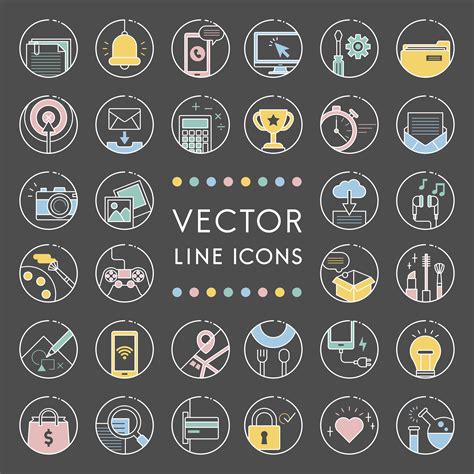 Illustration of vector line collection - Download Free Vectors, Clipart