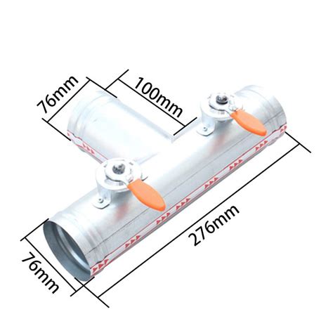 Galvanized 3 Way T Motorized Ventilation Register Motorized Valve Air