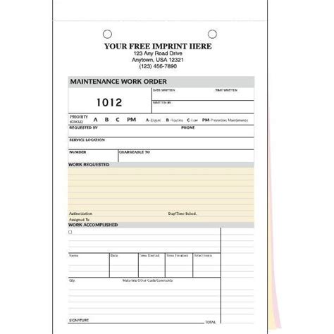 Is your organization one of the many that manages maintenance on spreadsheets or simple. 3-Part Maintenance Work Order Forms Package Of 100 | HD Supply