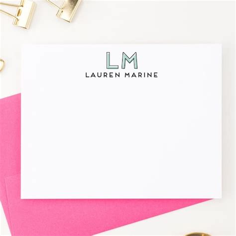Personalized Monogrammed Stationary Set For Adults Customized Etsy