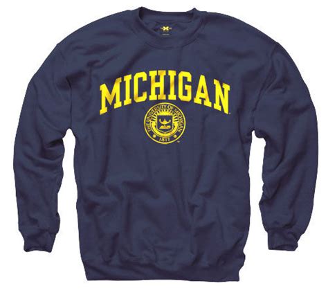 University Of Michigan Navy Seal Crewneck Sweatshirt