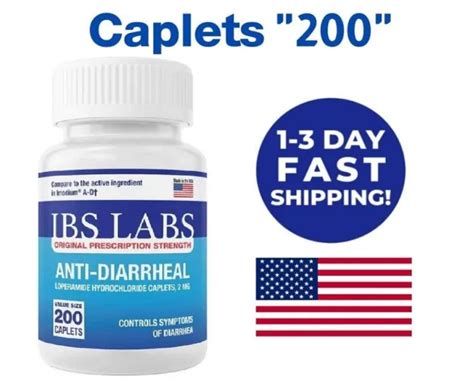 Anti Diarrheal 2mg Caplets 200 Count Controls Symptoms Diarrhea Made In