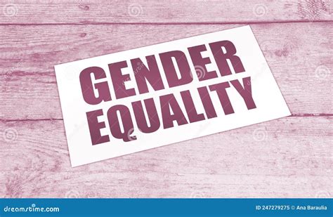 Gender Equality Words On Card On Wooden Table Equal Rights Social