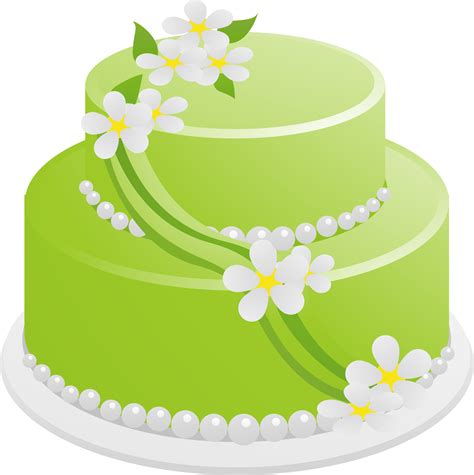 Green Flowers Birthday Cake Pictures Png Transparent Background