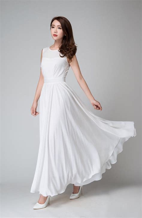 Modest Wedding Dress Simple Wedding Dress White Maxi Dress Etsy Uk