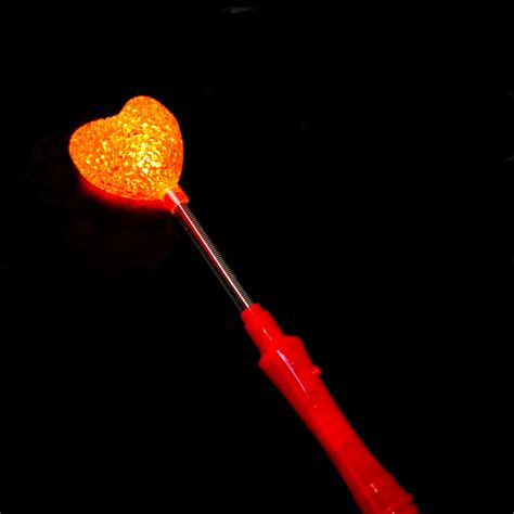 Led Flashing Heart Shaped Wand Glowtopia