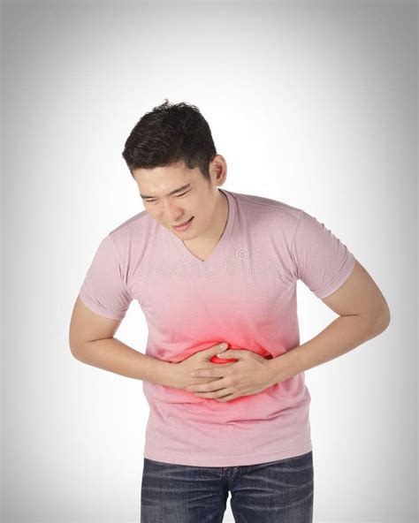 Asian Man Have Stomach Ache Stock Photo Image Of Attractive Ache