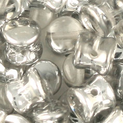Preciosa Glass Pellet Beads 4x6mm Crystal Labrador Half Coated 30pk