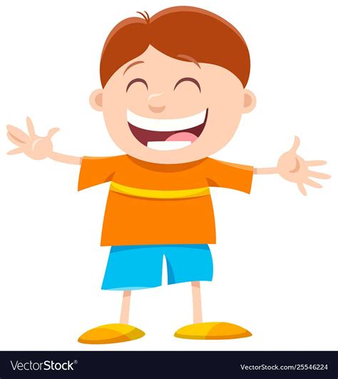 Happy Little Boy Cartoon Character Royalty Free Vector Image Ad