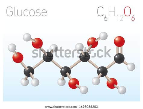 Glucose C6h12o6 Structural Chemical Formula Molecule เวกเตอร์สต็อก