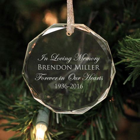 Personalized Engraved Crystal Ornament In Loving Memory Brendon