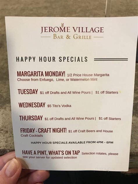 Online Menu Of Jerome Village Bar And Grille Plain City Oh