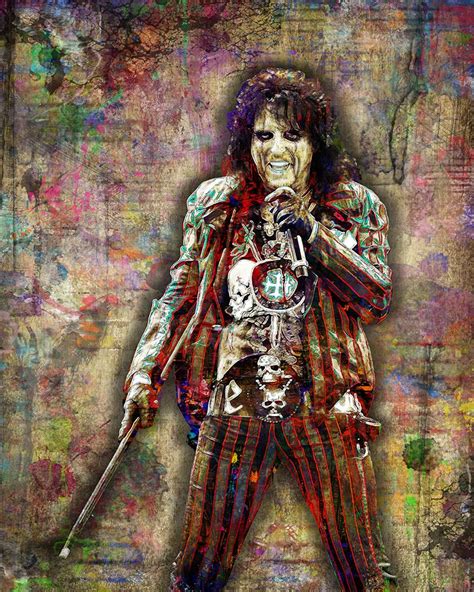 With a raspy voice and a stage show that features numerous props, including pyrotechnics, guillotines. Alice Cooper Poster, Alice Cooper Band Portrait Gift ...