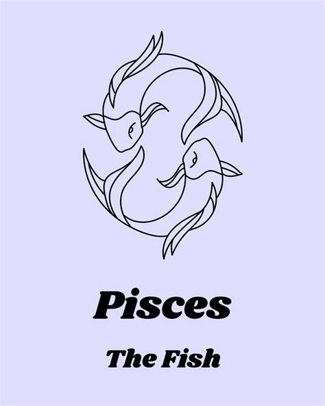 Pisces The Fish Zodiac Print Blue Astrology Poster Pisces Etsy Uk