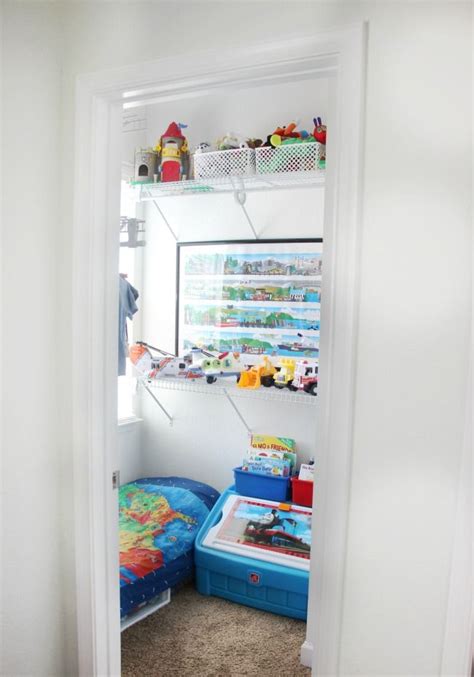 This was such a fun morning project for the two of us. Walk-In Closet Turned into Creative Toddler Bedroom ...