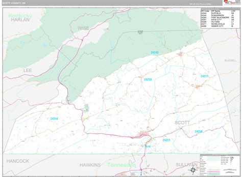 Scott County Va Wall Map Premium Style By Marketmaps Mapsales