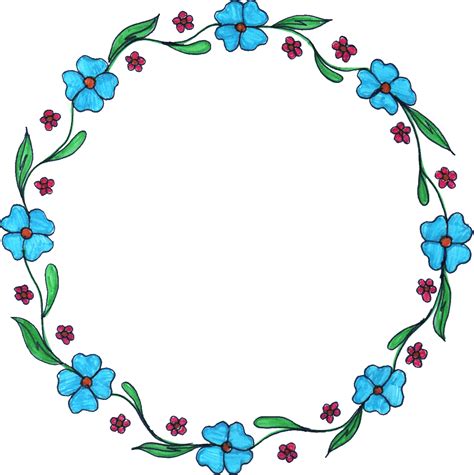 Flower Clip Art Circle Frame Png Download 11361139 Free