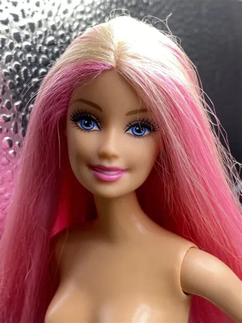 MATTEL BARBIE DOLL Nude Blonde Pink Hair Lights 2009 Body Model Muse
