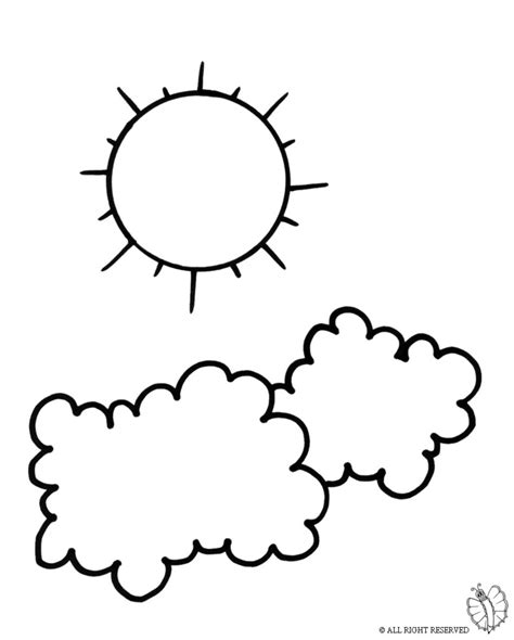 By using light or dark colors, children can paint good or bad weather with the cloud in the coloring picture. Print Sun and Clouds for coloring