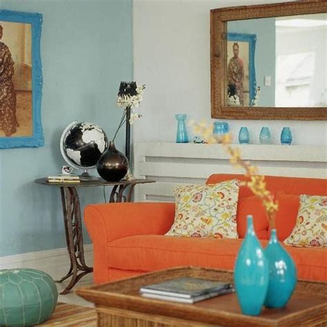 Orange And Turquoise Living Room Orange Living Room Turquoise Blue