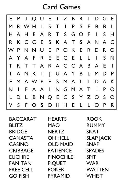 Word search large print printable