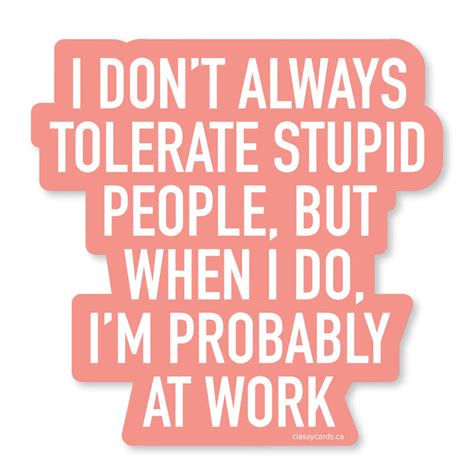 I Don T Always Tolerate Stupid People Vinyl Sticker In Pursuit Mobile Boutique