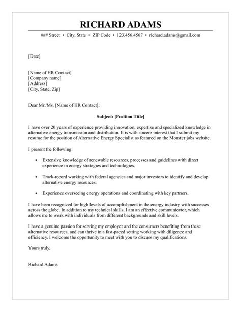Maybe you would like to learn more about one of these? Alternative Energy Specialist Cover Letter