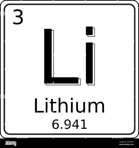 Black And White Vector Graphic Of The Symbol Of The Lithium Li