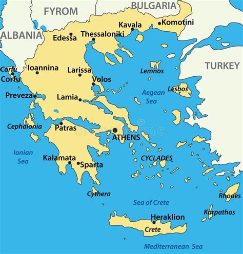 Greece Map Of The Country Vector Map Of Greece An Illustration Sponsored Sponsored
