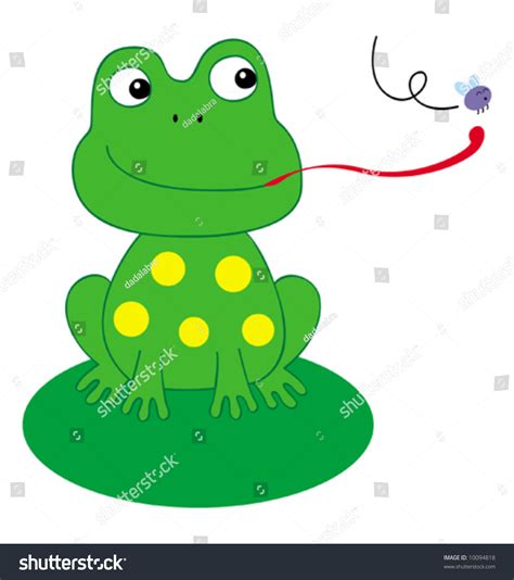 Cartoon Vector Frog Catching Fly Stock Vector Royalty Free 10094818