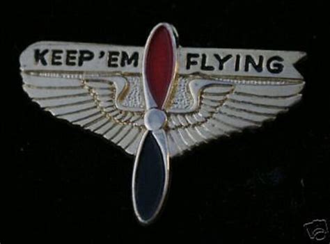Authentic Keep Em Flying Hat Lapel Pin Propellor Wing Ww2 Us Navy Coast