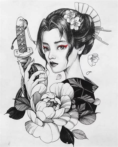 эскизы тату япония 3 тыс изображений найдено в Яндекс Картинках geisha tattoo design geisha